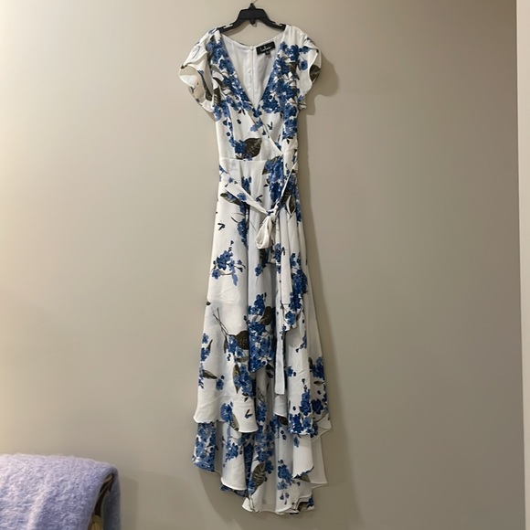 LULUS French Countryside White Floral Print High-Low Dress XS - Picture 7 of 8